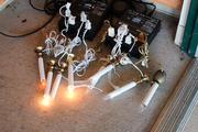 The light show controllers with the test lights, Christmas candles