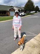 Jane Barrick out walking her dog Dani Girl - Photo by Linda Bradley