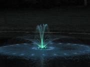 The fountain is beautiful at night.