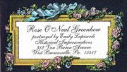 Emily Lapisaridi's  calling card for Rose O'Neal Greenhow.